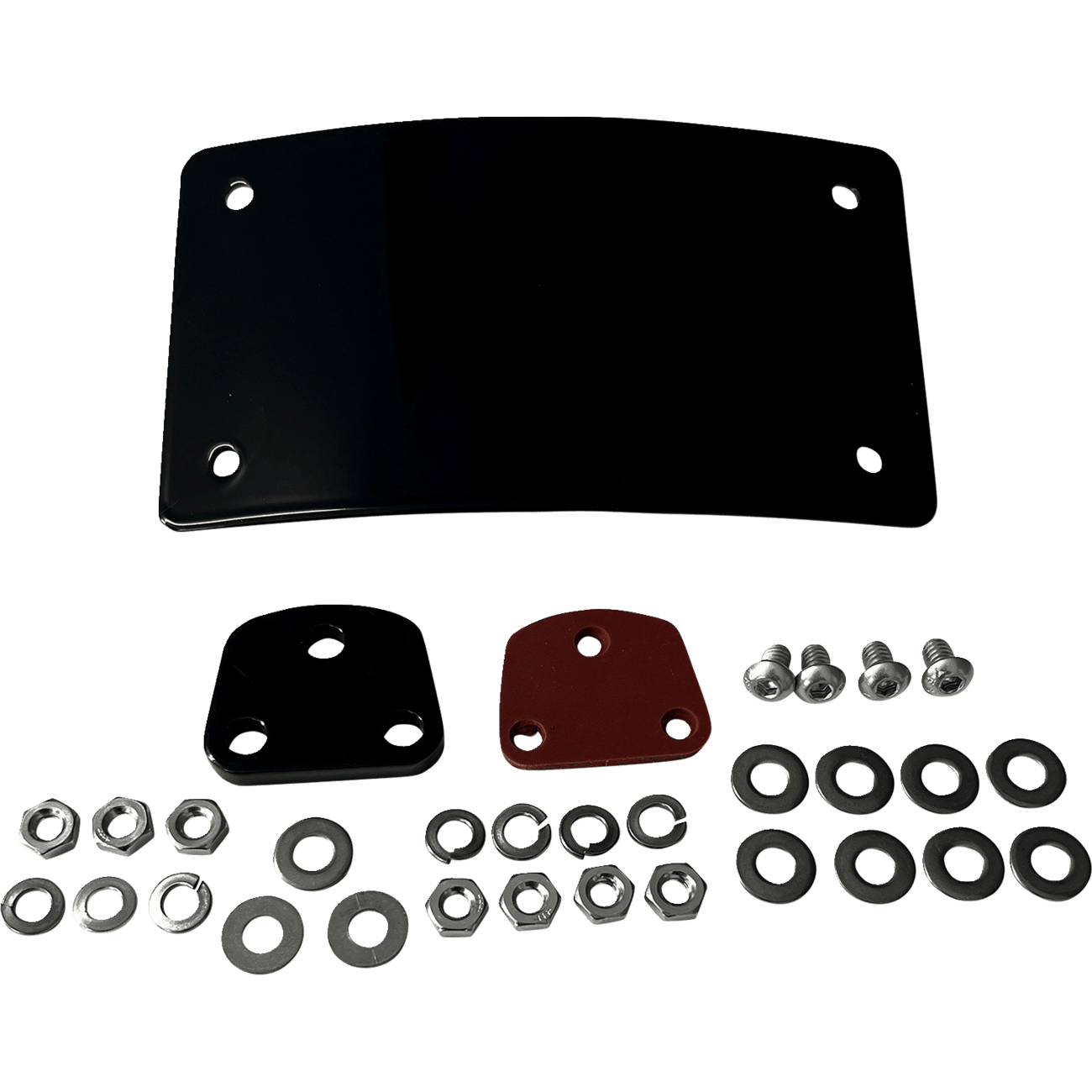 DK CUSTOM PRODUCTS License Plate Kit Curved Black DKLPRLPLD