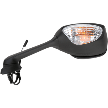 EMGO Mirror Side View w/Integrated Turn Signals Oval Black Left