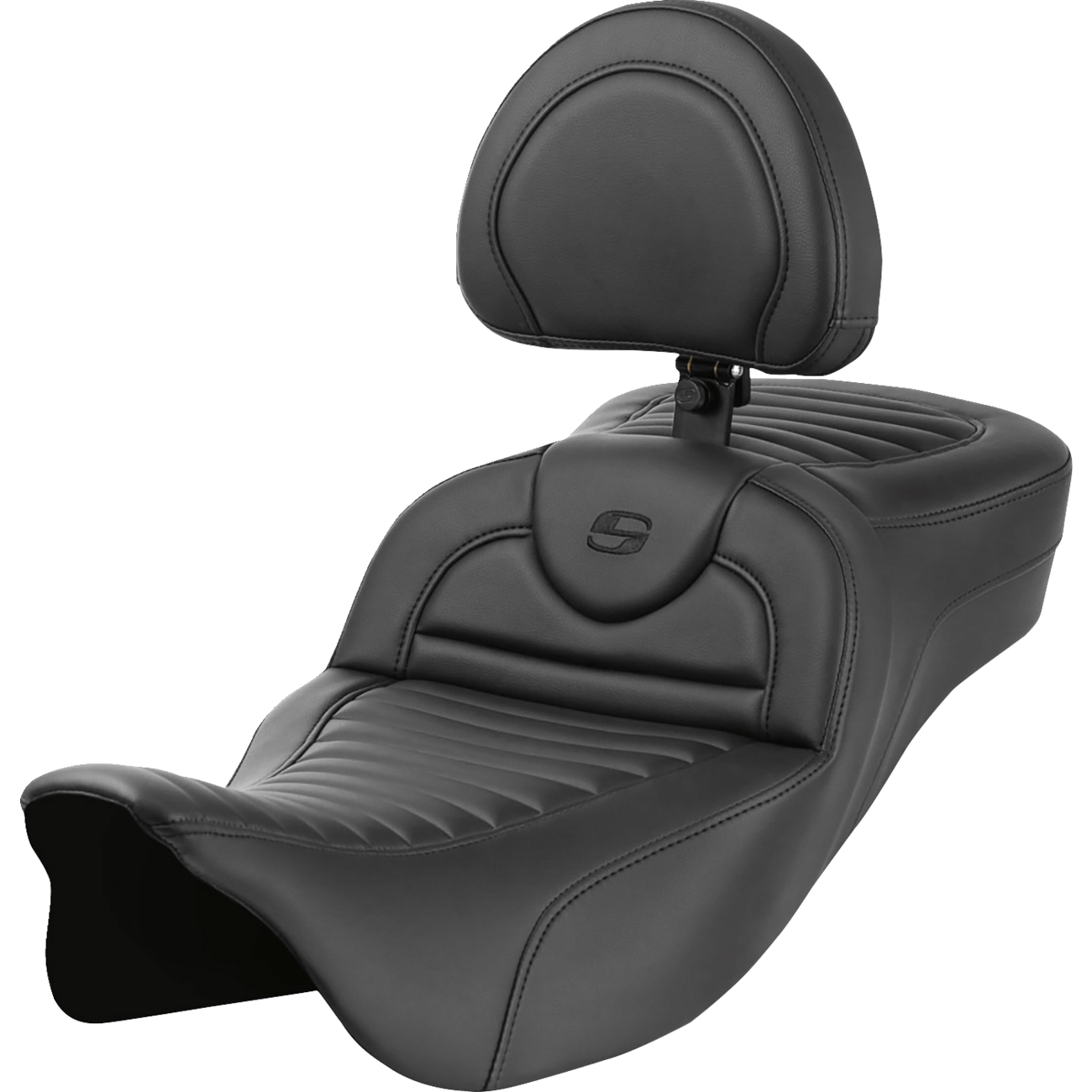 SADDLEMEN Roadsofa™ Extended Reach Seat with Backrest Tuck-n-Roll FL '08-'23