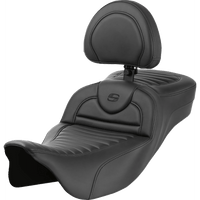 SADDLEMEN Roadsofa™ Extended Reach Seat with Backrest Tuck-n-Roll FL '08-'23