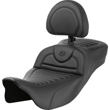 SADDLEMEN Roadsofa™ Extended Reach Seat with Backrest Tuck-n-Roll FL '08-'23