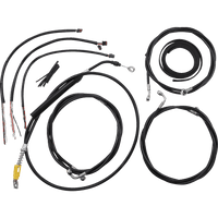 LA CHOPPERS Handlebar Cable/Brake Line Kit Complete 15" 17" Handlebars Black Vinyl LA8056KT216B