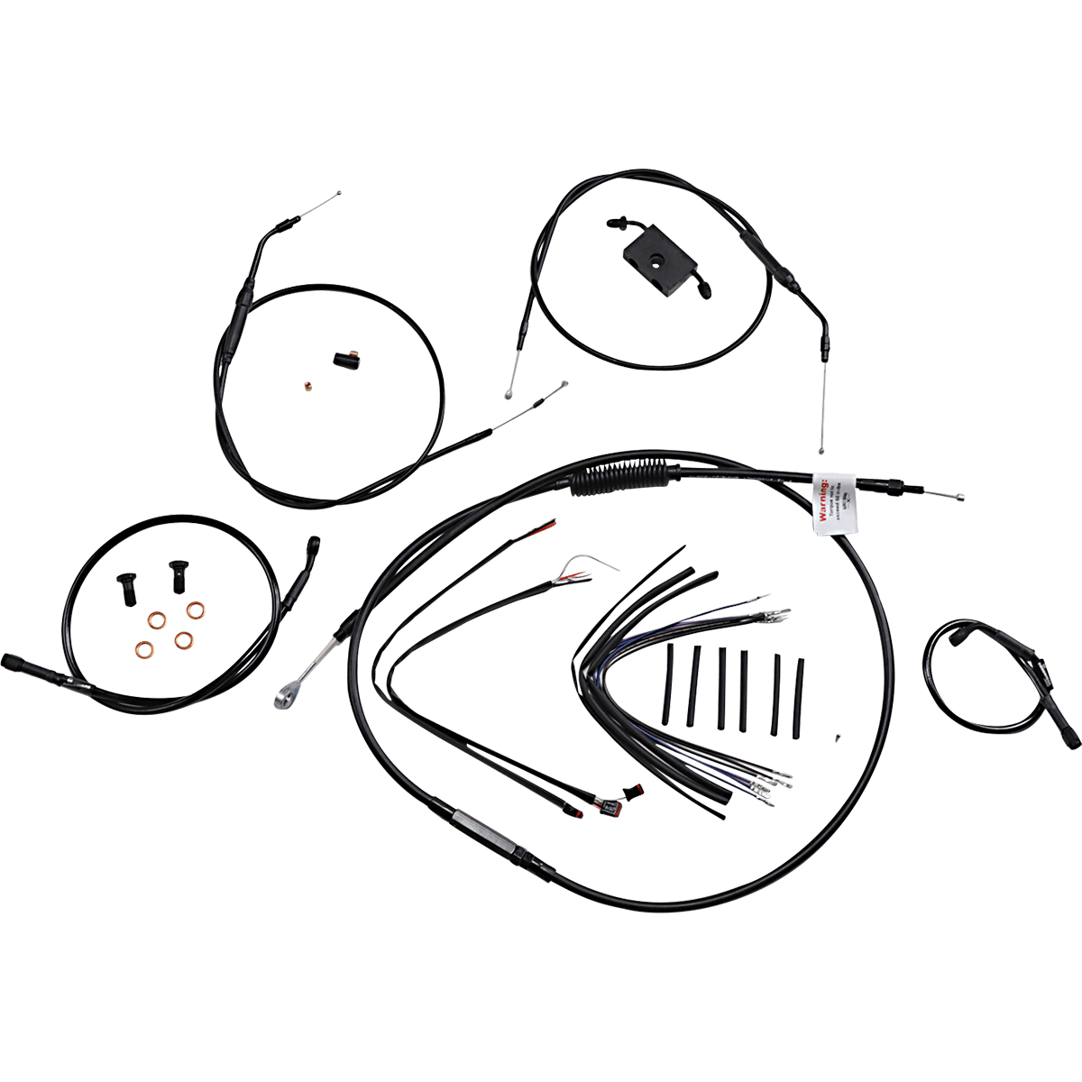 BURLY BRAND Handlebar Cable and Brake Line Kit Extended Sportsters 14" Ape Hanger Handlebars ABS B301230