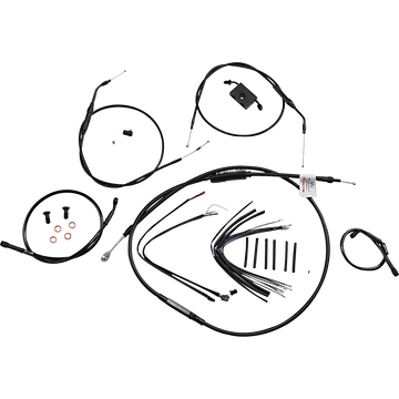 BURLY BRAND Handlebar Cable and Brake Line Kit Extended Sportsters 14" Ape Hanger Handlebars ABS B301230