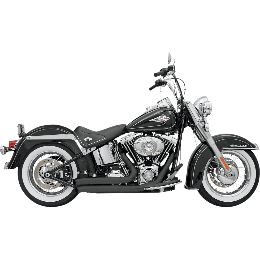 BASSANI XHAUST FireSweep Exhaust Black Softail 12123D