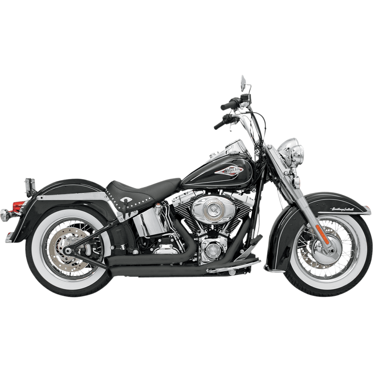 BASSANI XHAUST FireSweep Exhaust Black Softail 12123D