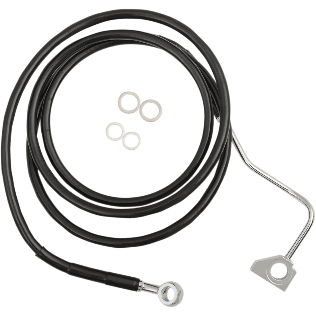 DRAG SPECIALTIES Brake Line Front Upper Black +8" with ABS