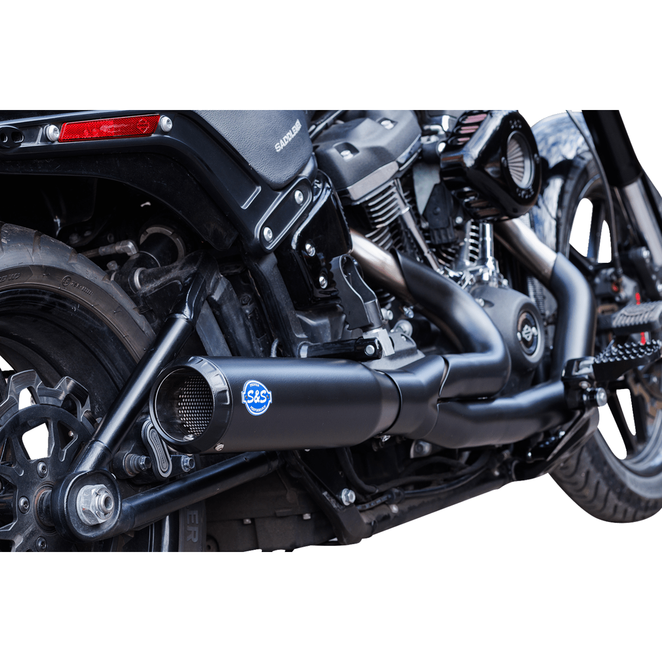 S&S CYCLE 2-into-1 Qualifier Exhaust System Race Only Guardian Black 5501106