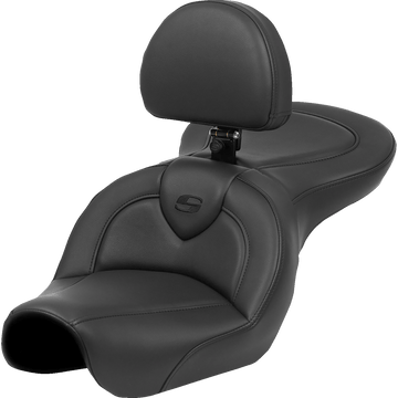 SADDLEMEN Roadsofa™ Seat Black Stitch with Backrest FXD '04-'05 80404187BR