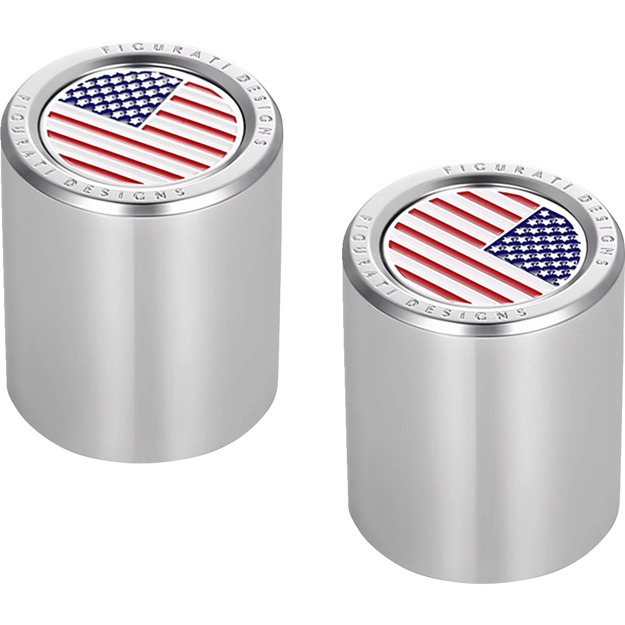 FIGURATI DESIGNS Docking Hardware Covers American Flag Short Stainless Steel FD20DC2530SS