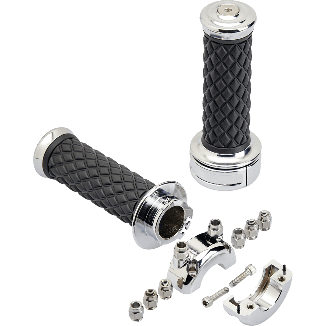 BILTWELL Grips Alumicore Custom Chrome 660610501