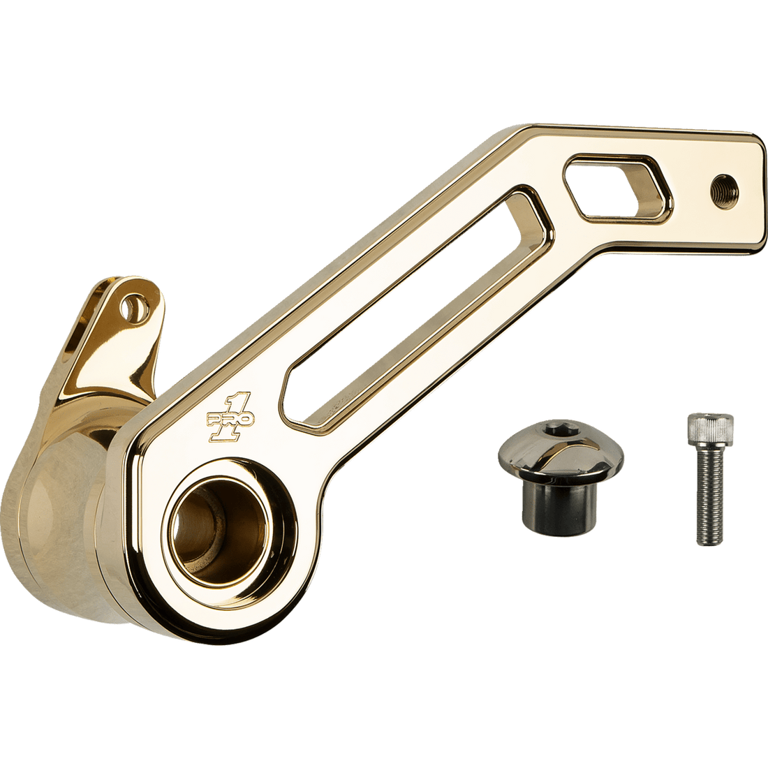 PRO-ONE PERF.MFG. Touring T-Rex Shorty Brake Arm Gold '08 -'13 FL 500772TIN