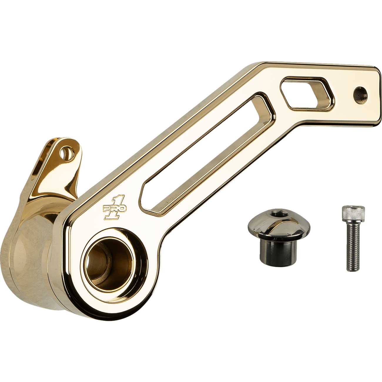 PRO-ONE PERF.MFG. Touring T-Rex Shorty Brake Arm Gold '08 -'13 FL 500772TIN