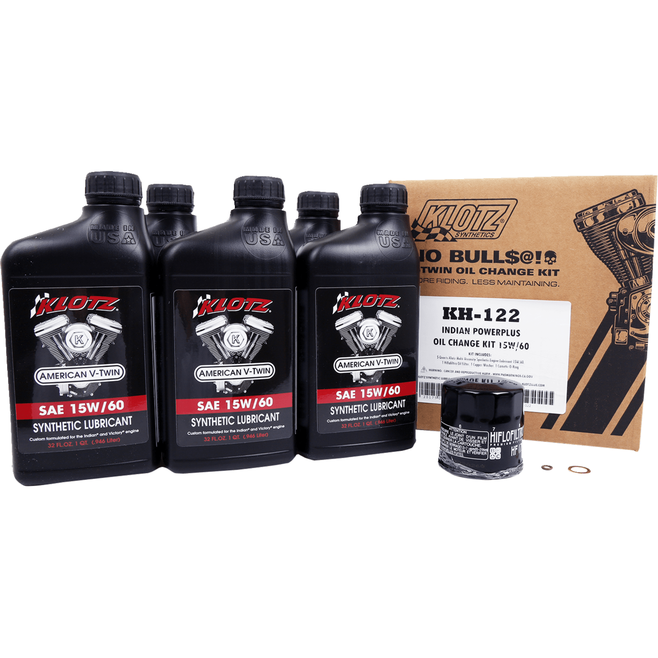 KLOTZ OIL Oil Change Kit Indian Powerplus 15W-60 KH122