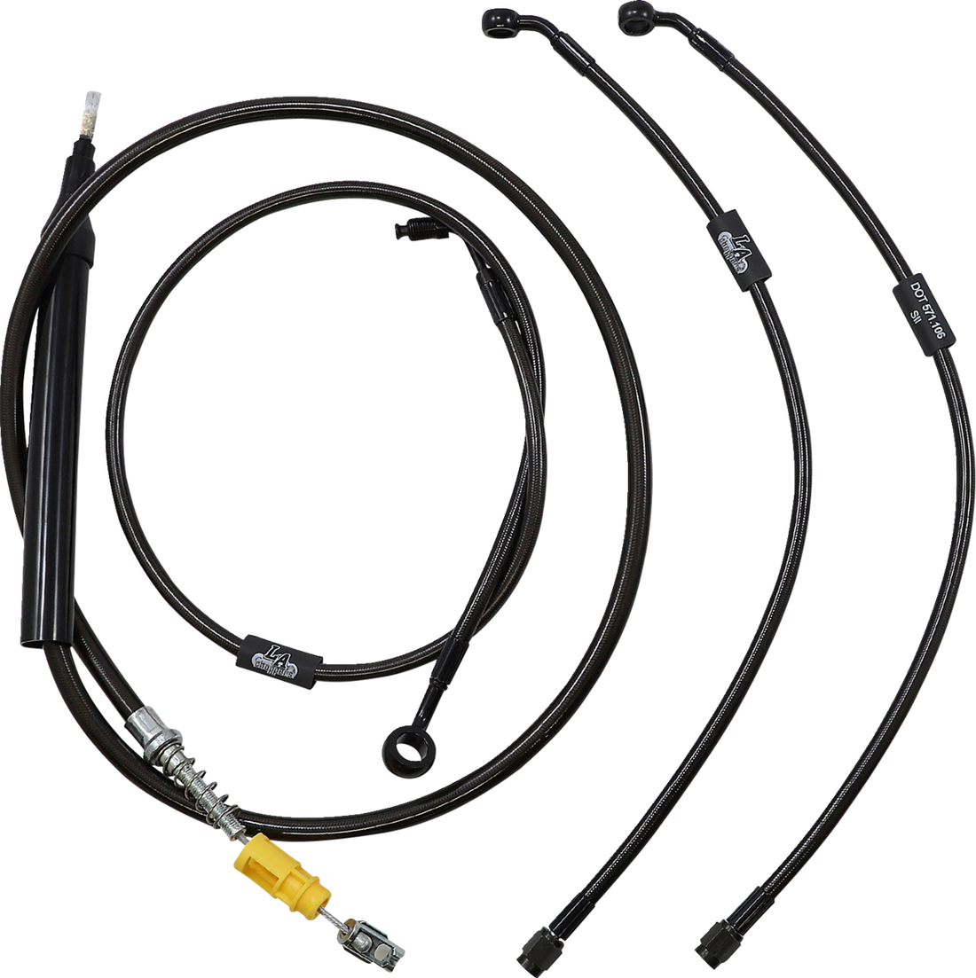 LA CHOPPERS Handlebar Cable/Brake Line Kit Quick Connect 15" 17" Ape Hanger Handlebars Midnight LA8157KT16M