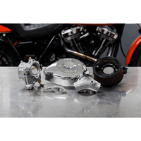 S&S CYCLE Super E Carburetor with Stealth Air Cleaner Kit Chrome Twin Cam 1100149