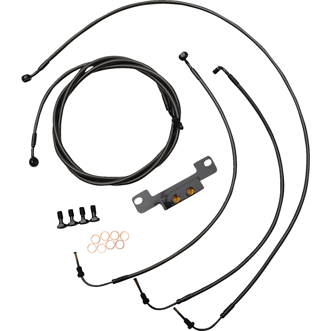 LA CHOPPERS Handlebar Cable/Brake Line Kit Stock Ape Hanger Handlebars Midnight LA8056KT08M