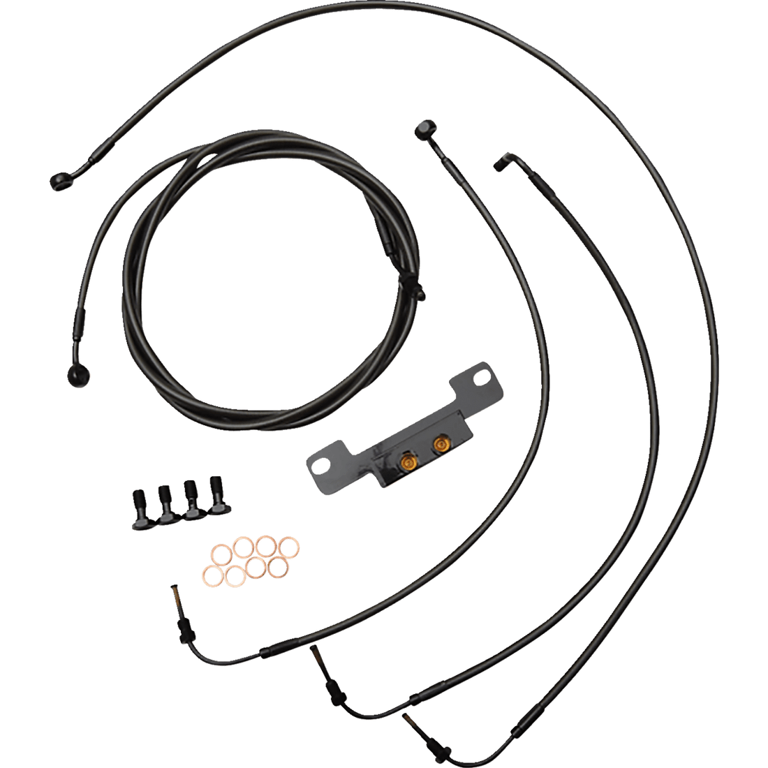 LA CHOPPERS Handlebar Cable/Brake Line Kit Stock Ape Hanger Handlebars Midnight LA8056KT08M