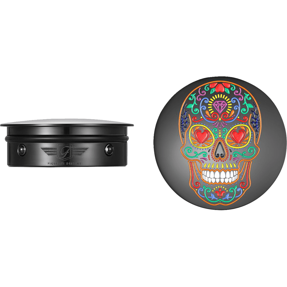 FIGURATI DESIGNS Swing Arm Covers Sugar Skull Black FD30SACBLK