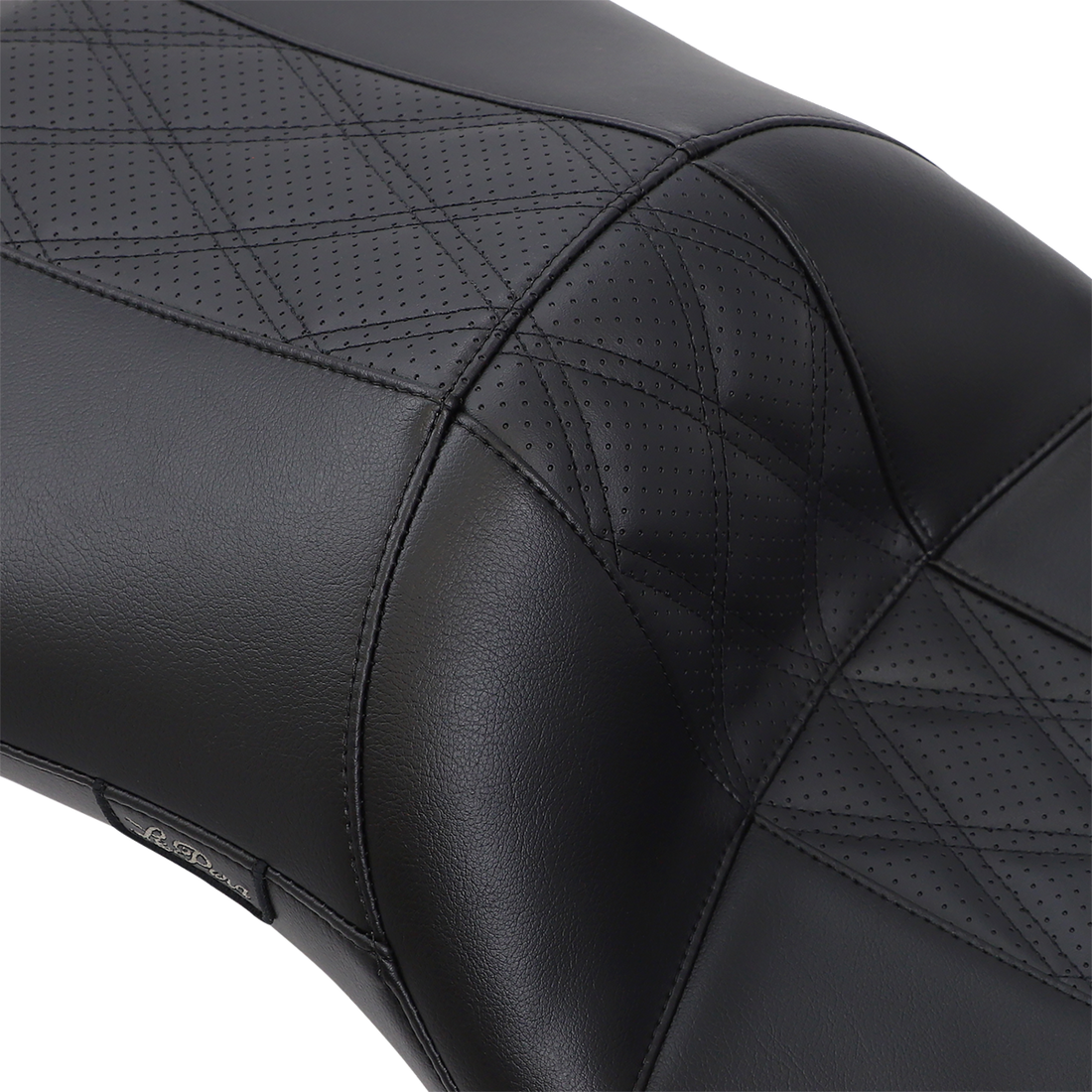 LE PERA Maverick Daddy Long Legs Seat Black w/ Black HR Inlay Double Diamond FL '08-'22 LK957DLHR2