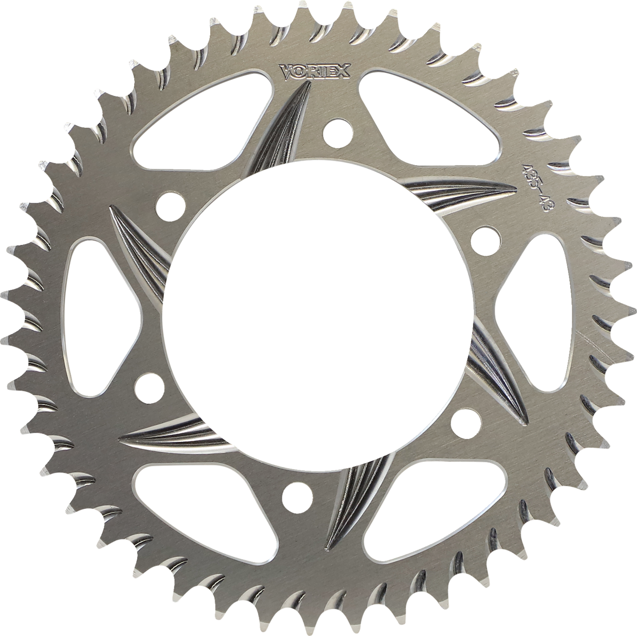 VORTEX Aluminum Sprocket Silver Rear 43 Tooth