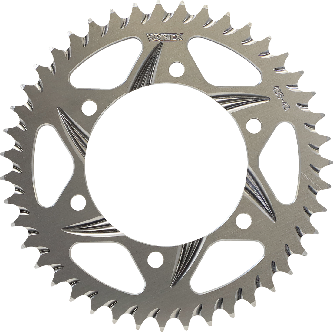 VORTEX Aluminum Sprocket Silver Rear 43 Tooth