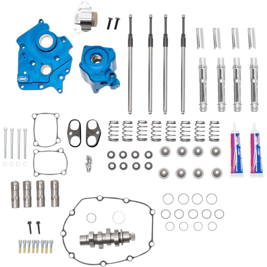 S&S CYCLE Cam Chest Kit with Plate Chain Drive Oil Cooled 550 Cam Chrome Pushrods M8 3101082B