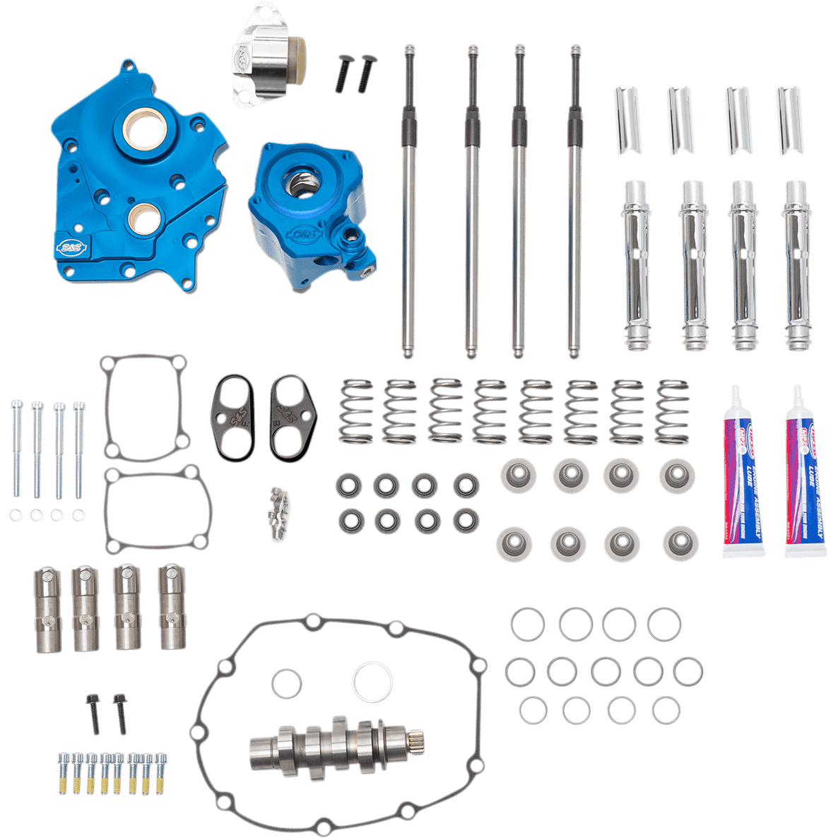 S&S CYCLE Cam Chest Kit with Plate Chain Drive Oil Cooled 550 Cam Chrome Pushrods M8 3101082B