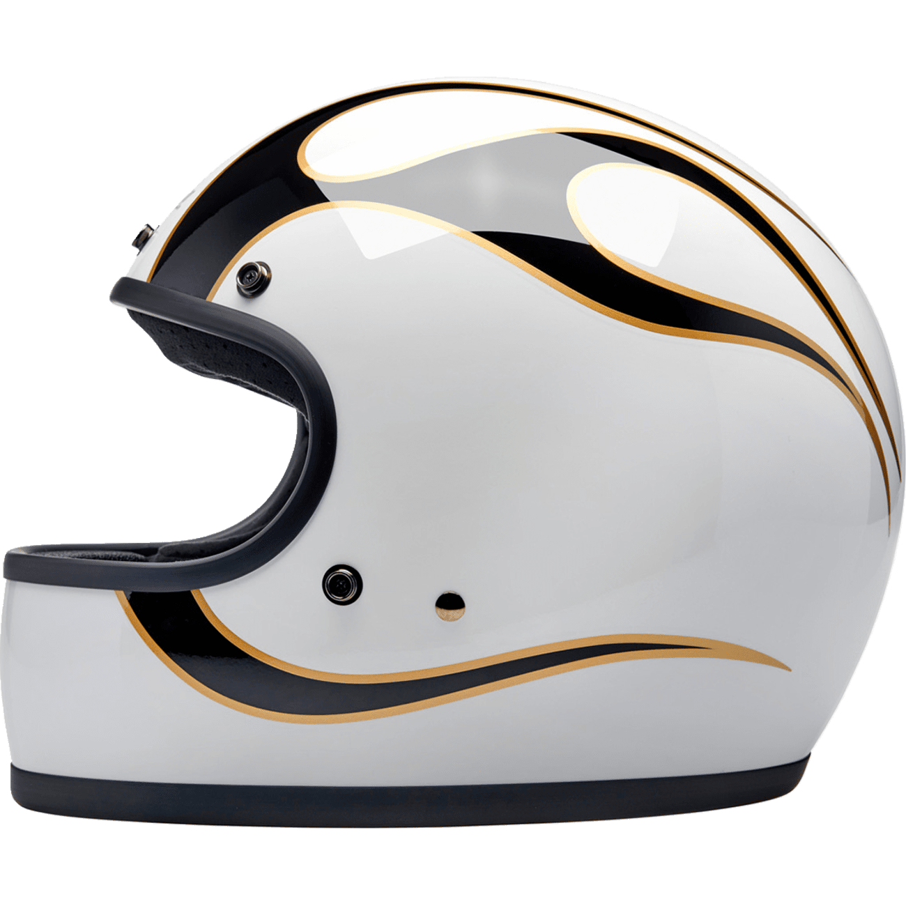 BILTWELL Gringo Helmet Flames White/Black Small 1002561502