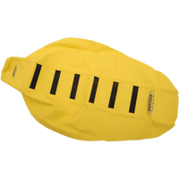 SDG 6-Ribbed Seat Cover Black Ribs/Yellow Tip/Yellow Sides