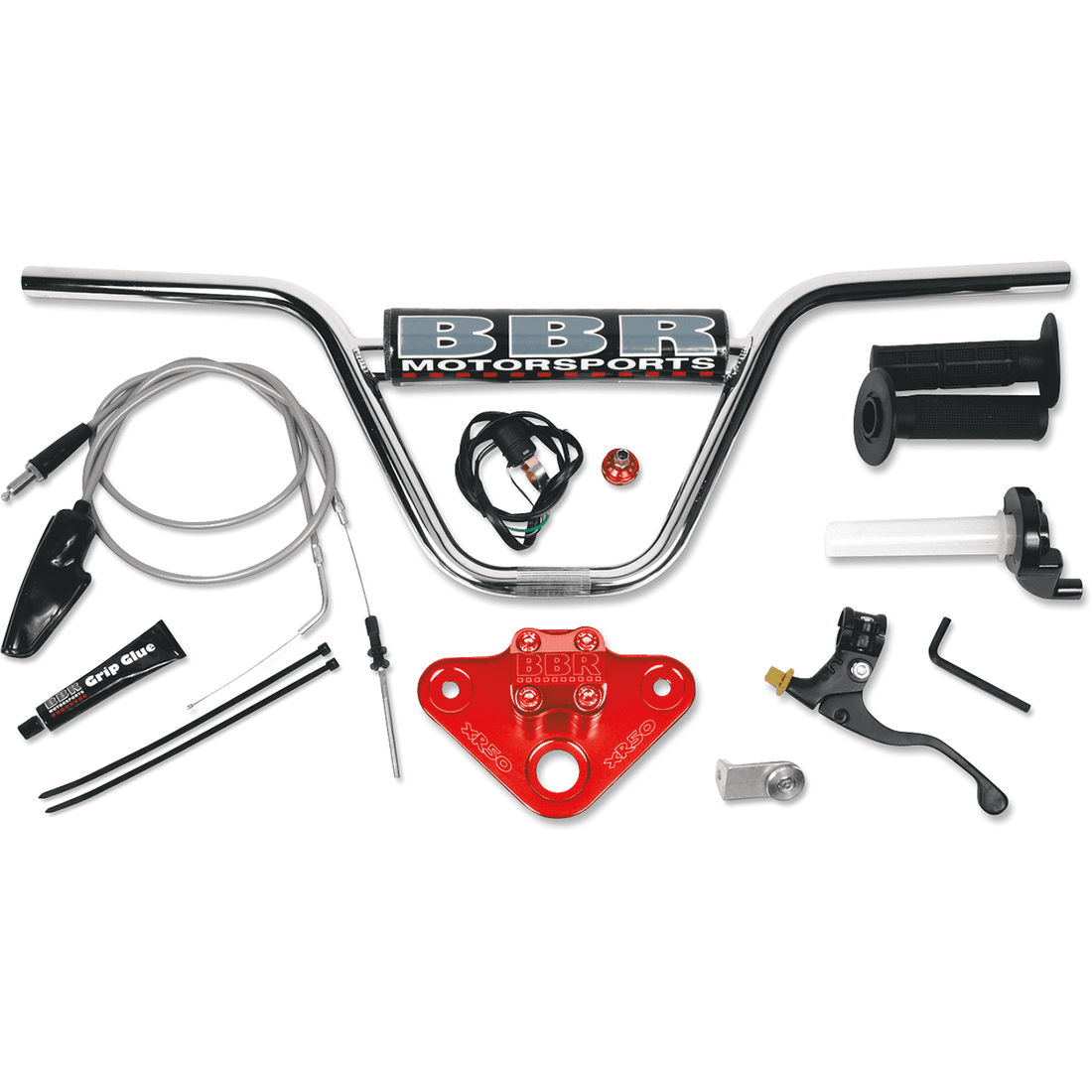 BBR MOTORSPORTS Risers w/ Handlebar XR/CRF50 Red 510HXR5041