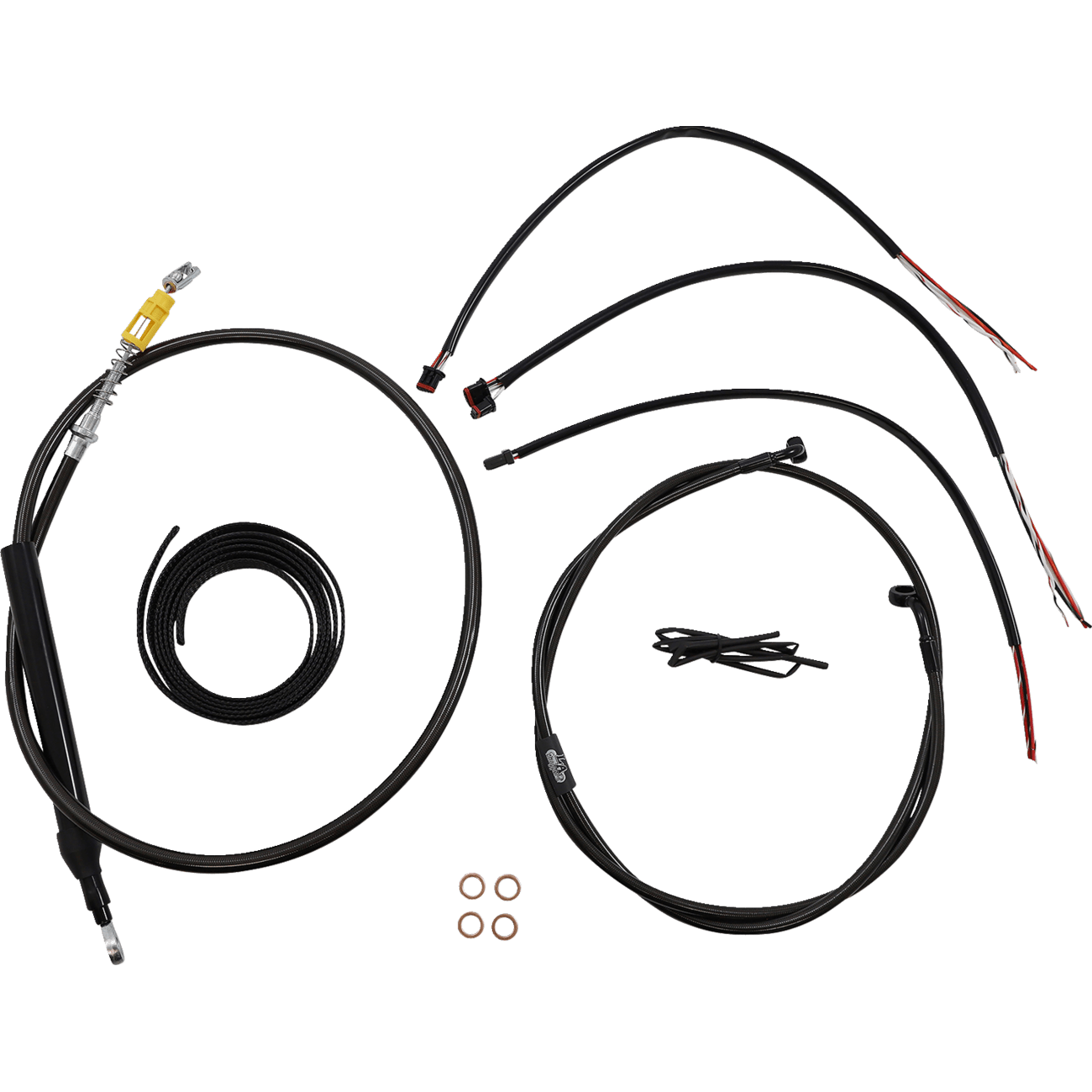 LA CHOPPERS Handlebar Cable/Brake Line Kit Quick Connect Complete 18" 20" Handlebars Midnight LA8156KT219M