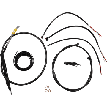 LA CHOPPERS Handlebar Cable/Brake Line Kit Quick Connect Complete 18" 20" Handlebars Midnight LA8156KT219M