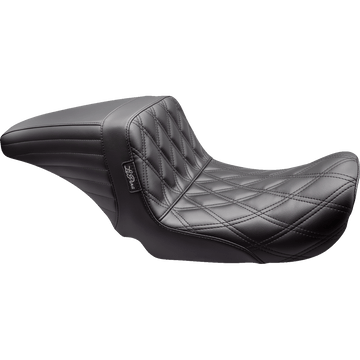 LE PERA Kickflip Up Front Seat Double Diamond Black Dyna '06-'17 LKU591DD