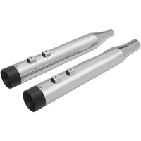 DRAG SPECIALTIES 4" Slip-On Mufflers with Billet End Caps Chrome/Black