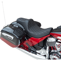 DRAG SPECIALTIES Predator III Seat Double Diamond Silver Stitching Vinyl '14-'22 Indian