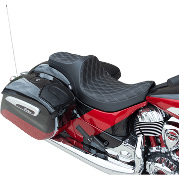 DRAG SPECIALTIES Predator III Seat Double Diamond Silver Stitching Vinyl '14-'22 Indian