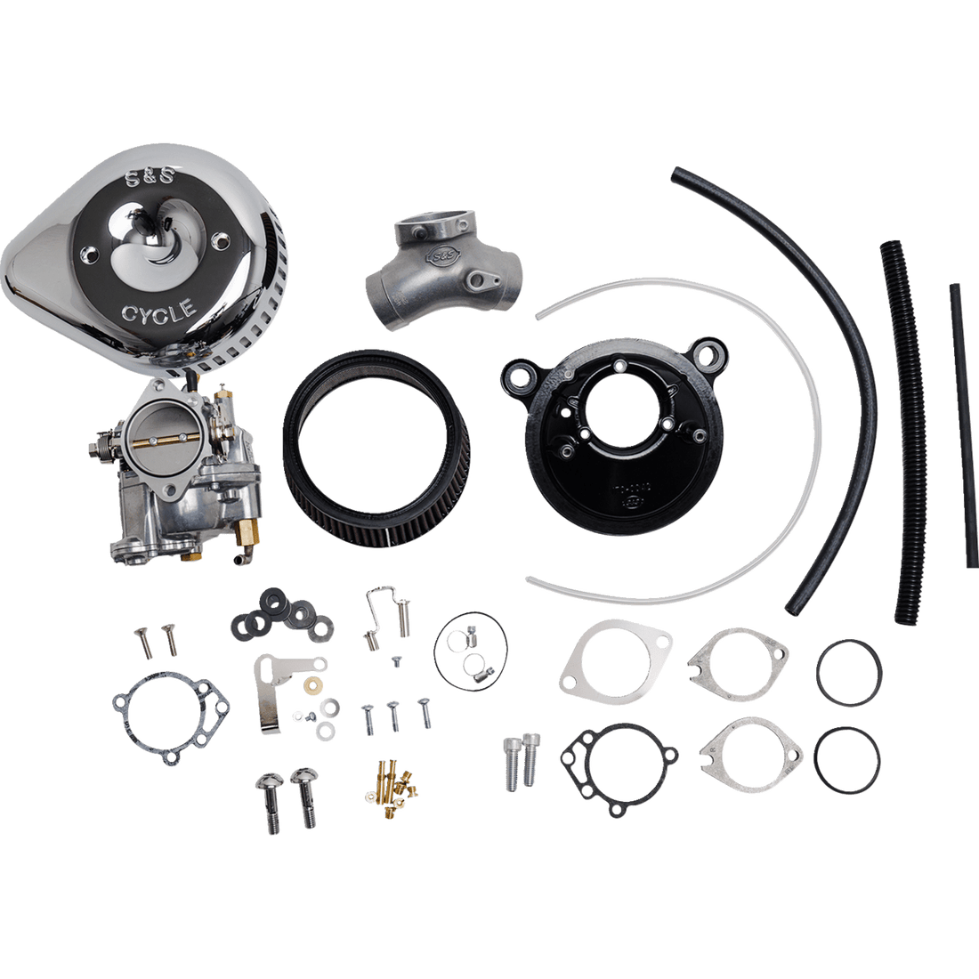 S&S CYCLE Super G Carburetor with Stealth Air Cleaner Kit Chrome Twin Cam 1100150