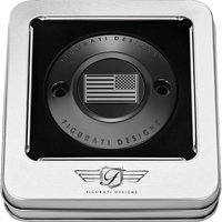 FIGURATI DESIGNS Timing Cover 2 Hole American Flag Contrast Cut Black FD26RTC2HBLK