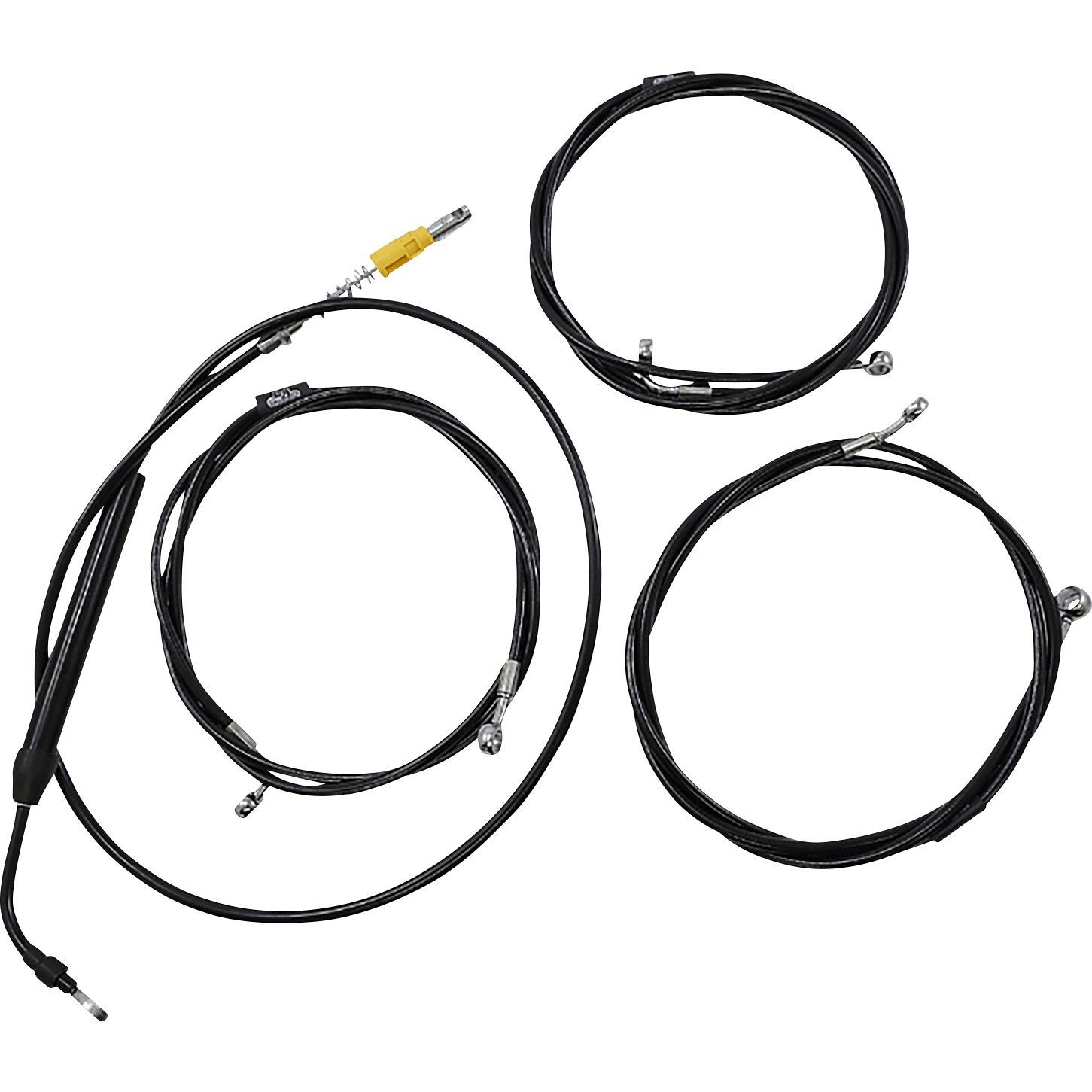 LA CHOPPERS Handlebar Cable/Brake Line Kit 15" 17" Ape Hanger Handlebars Black Vinyl LA8058KT16B