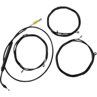 LA CHOPPERS Handlebar Cable/Brake Line Kit 15" 17" Ape Hanger Handlebars Black Vinyl LA8058KT16B