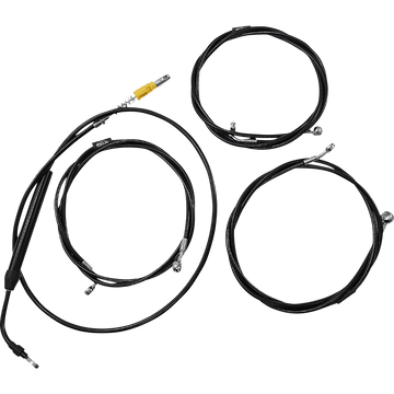 LA CHOPPERS Handlebar Cable/Brake Line Kit 15" 17" Ape Hanger Handlebars Black Vinyl LA8058KT16B