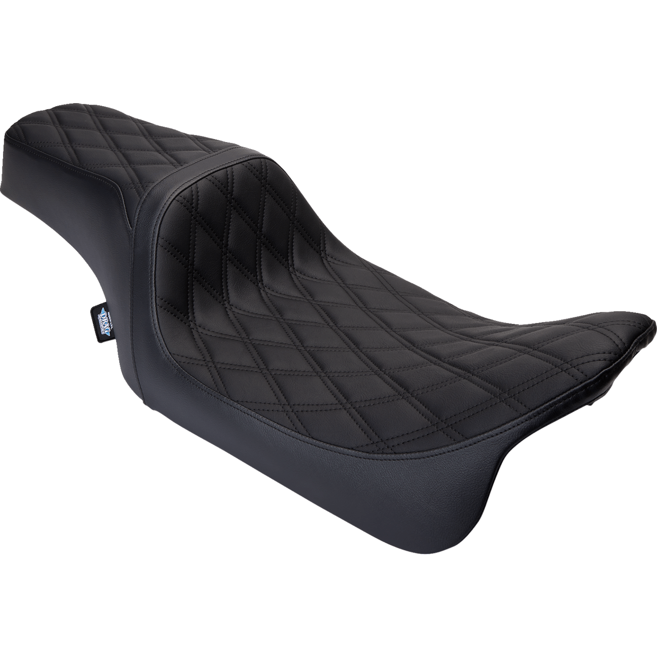 DRAG SPECIALTIES Predator 1Up Seat Vinyl Double Diamond Black Stitch FLH '08-'23