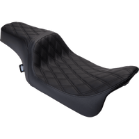 DRAG SPECIALTIES Predator 1Up Seat Vinyl Double Diamond Black Stitch FLH '08-'23