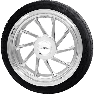 COASTAL MOTO Hurricane 3D Rear Right Wheel 18"/Chrome /Falken Tire 215/45ZR18