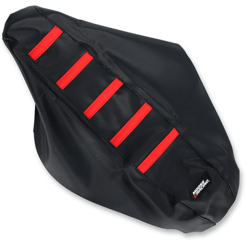 MOOSE RACING Ribbed Seat Cover Black Cover/Red Ribs Honda