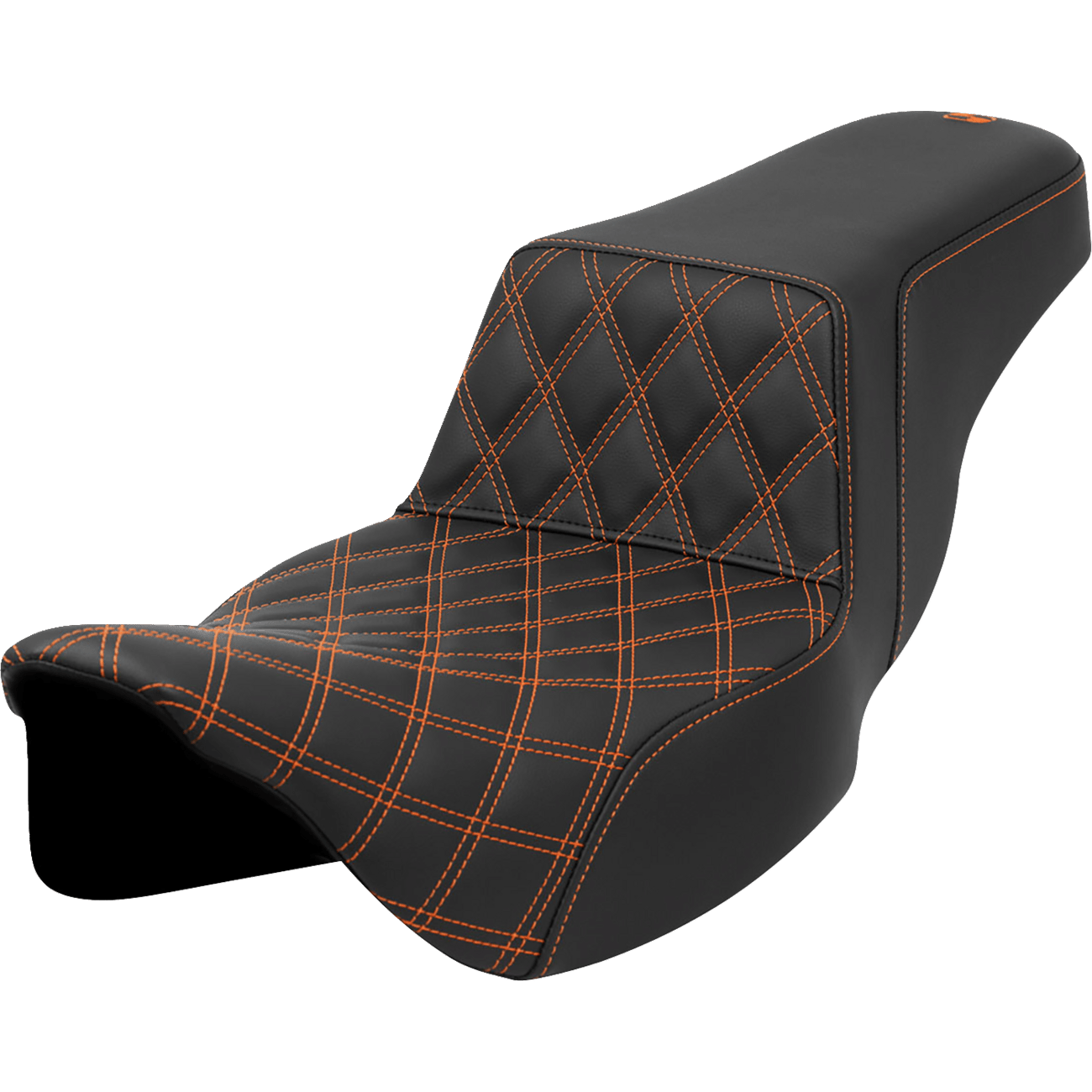 SADDLEMEN Step-Up Seat Front Lattice Stitch Orange Stitch Extended Reach FLH/FLT '08-'23 A80807E172ORA