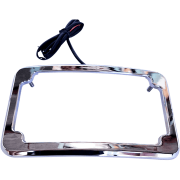 CYCLE VISIONS Beveled License Plate Frame Chrome CV4617