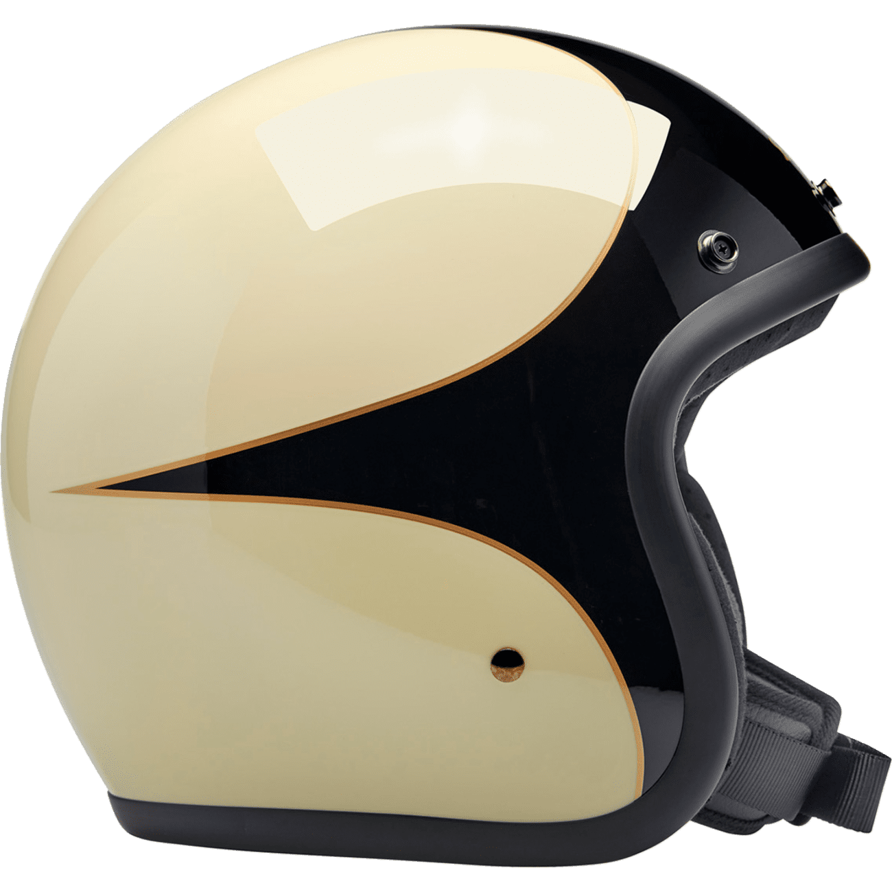 BILTWELL Bonanza Helmet Gloss Vintage White/Black Scallop Small 1001559202