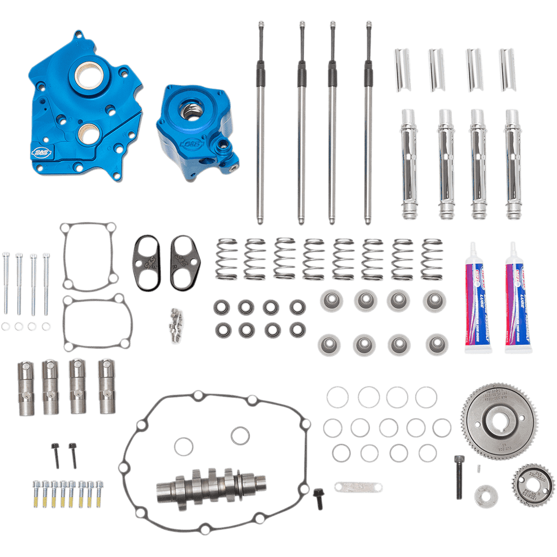 S&S CYCLE Cam Chest Kit with Plate Gear Drive Oil Cooled 550 Cam Chrome Pushrods M8 3101083A